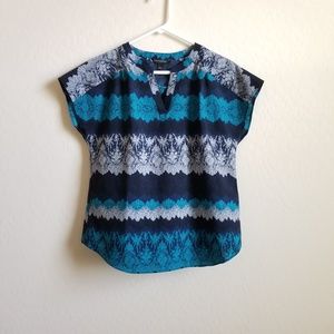 Banana Republic Popover split neck work Blouse S